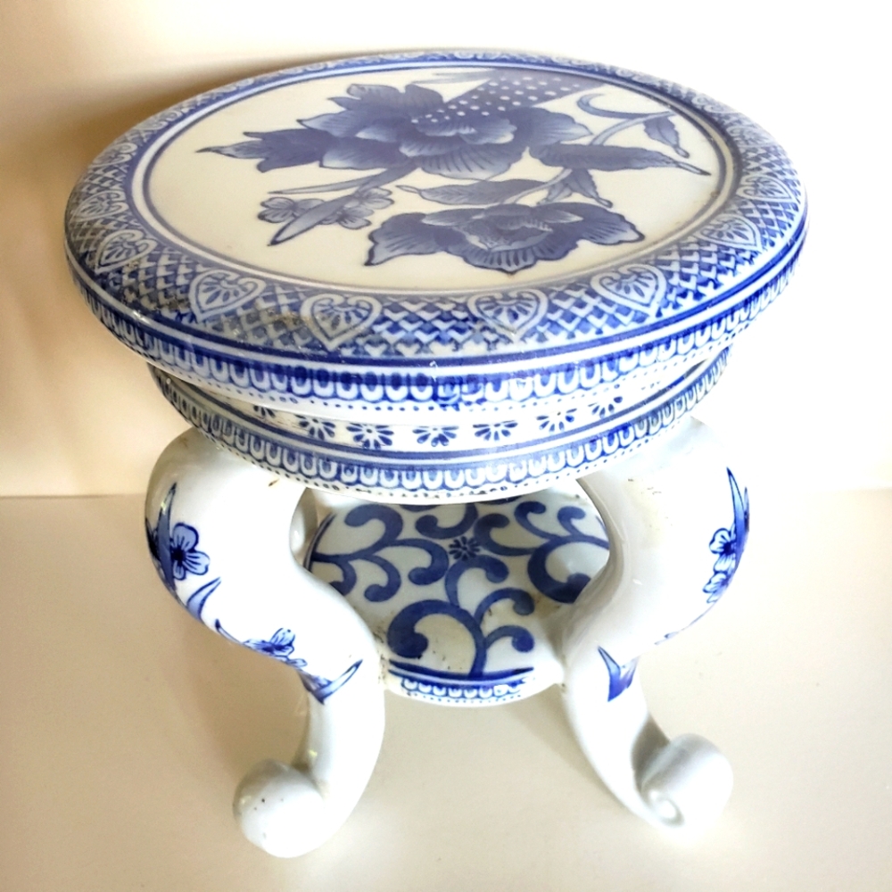 Vintage APP INC Ceramic Footed Plant Stand.